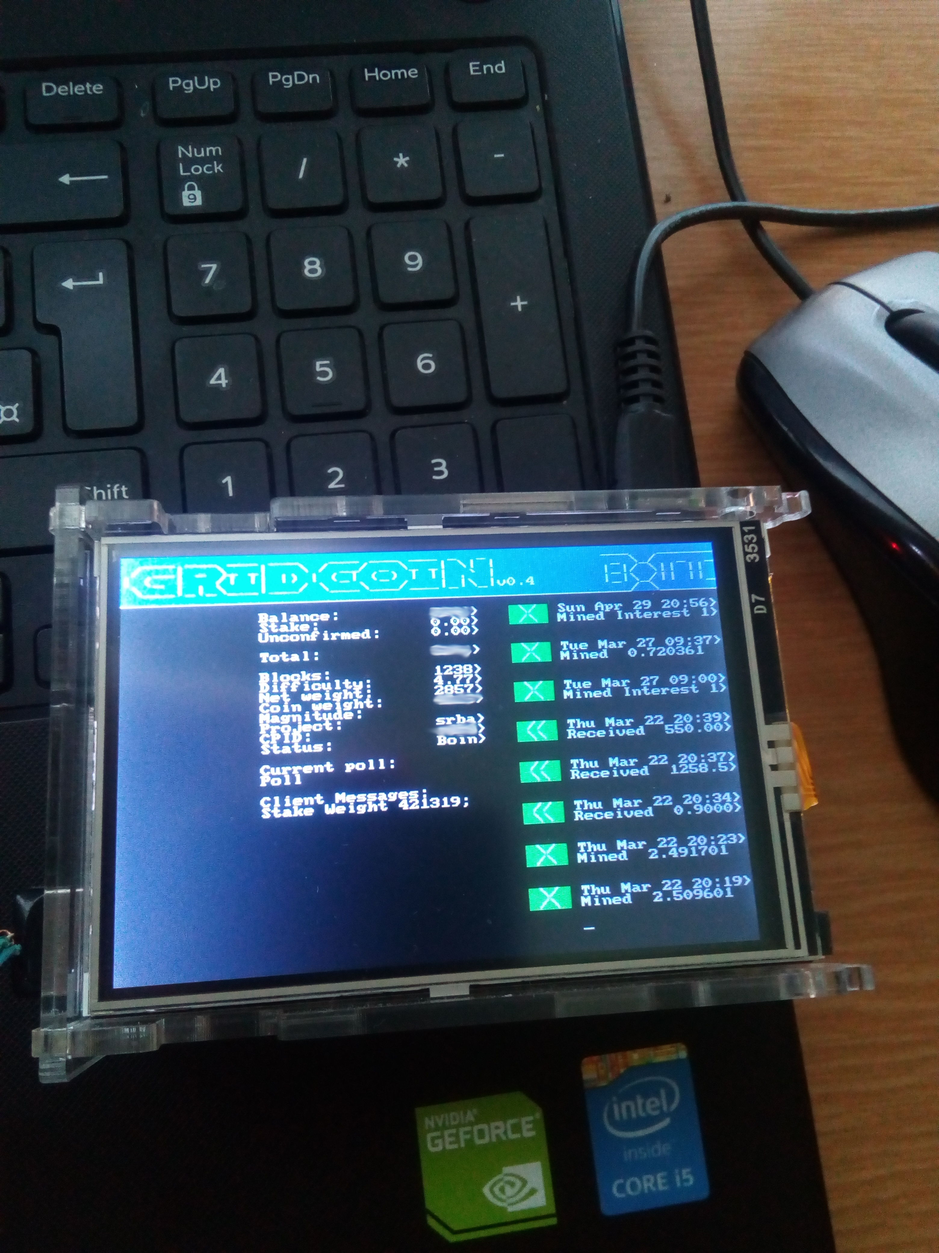 Gridcoin TUI on Raspberry Pi